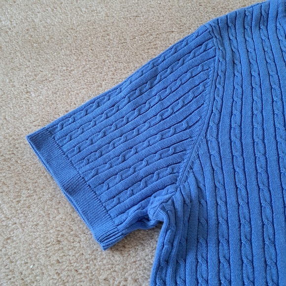 Tommy Hilfiger Sweater Women's Size Medium Blue Cable Knit Short Sleeved NWOT - Picture 12 of 14